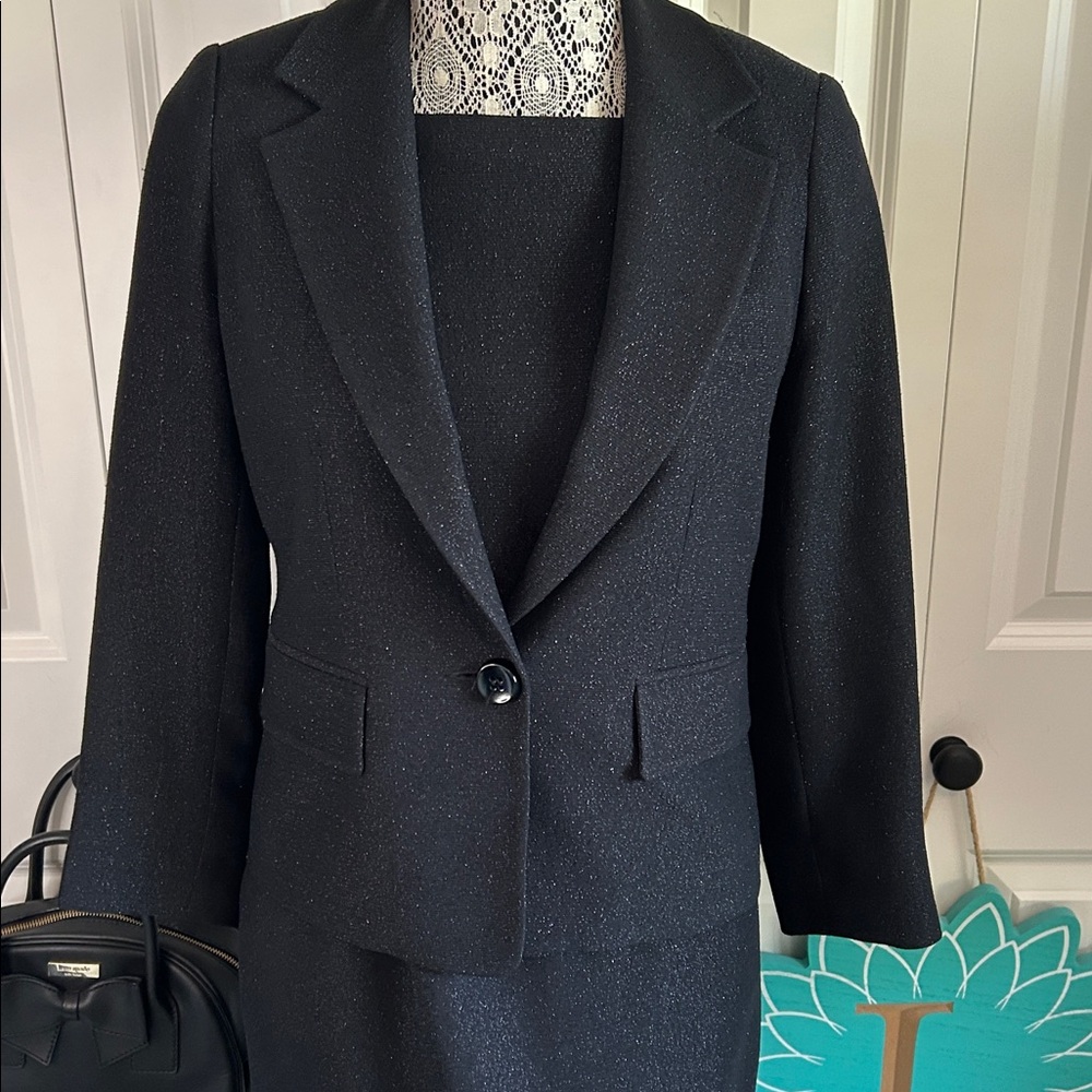Louben for Laura Petites Classic Black Skirt Suit and Dress Set, Size 4P